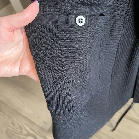 Chelsea & Theodore Black Open Lightweight Cardigan Sweater - Picture 2 of 9